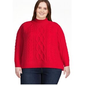 Time and Tru Mock Neck Cable Knit Pullover Sweater. Size XXL